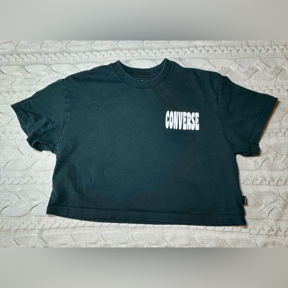 Converse Black Logo Cropped Tee #1039 - Picture 4 of 11